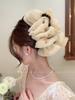 Presilha de Cabelo de Pena para Mulheres, Presilha de Garra Grande em Formato de Nuvem Bolha, Presilha Tubarão, Acessório de Cabelo, Presilha de Garra Nuvem Dopamina