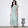 Novedad de Verano Elegante Casual Relajado Conjunto de Alta Gama Volantes Camisa de Vacaciones Falda Conjunto de Dos Piezas
