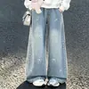 Conjunto de Dos Piezas para Niñas 2026 Moda Dulce Dopamina Camisa con Solapa de Muñeca con Lazo y Jeans, Nuevo para Primavera y Otoño