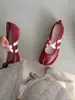 Sapatos Femininos Mary Jane Ballet de Couro Fosco Francês 2026 Outono Novos Sapatos com Tiras Cruzadas Baixos Sapatos Individuais