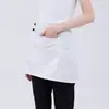 Ropa de Trabajo, Mandil de Media Cintura, Mandil de Media Cintura para Mesero, Mandil de Trabajo para Cafetería y Casa de Té con Bolsillos, Pequeño Catering, Sin Mangas
