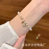 Pulseira de Cristal Estilo Japonês e Coreano Novo Verão Simples e Fashionável Pequena Fragrância Pérola de Água Doce Pérola Barroca Pulseira