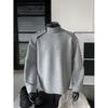 Sudadera de peso pesado con cremallera, patchwork, cuello alto medio para hombre, diseño de marca de moda de otoño, top chaqueta holgado de gran tamaño con estilo