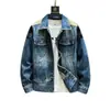 Jaqueta Jeans Masculina de Outono Início Marca Trendy de Alto Padrão Patchwork Bordado Lavada Vintage Roupa Externa Masculina Novo Estilo 2026