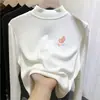 Blusa Básica Casual Manga Longa de Veludo Zhongda Tongde 2026 Novo Estilo Outono/Inverno Blusa de Outono para Meninas com Gola Meia-Alta