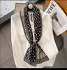Nuevo Pañuelo Largo de Seda para Mujer en Primavera, Otoño y Verano, Pañuelo de Cuello Estampado, Pequeño Pañuelo Decorativo Moderno y Versátil