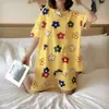 Pijama de Verano de Manga Corta para Mujer Pequeño Dinosaurio Dibujos Animados Lindos Niña Dulce Delgado Fresco Ropa de Casa de Verano