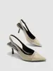 Elegantes sandalias de punta cerrada estilo francés para mujer, tacones altos de punta color albaricoque, zapatos de ante sin espalda para el trabajo para mujer
