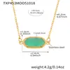 Xinyixinxin Acero Inoxidable Piedra de Cristal Natural Garra Biselada Incrustada Circonita Cuadrada Flor de Cinco Pétalos Conjunto de Collar y Pulsera
