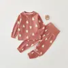 Conjunto de Ropa de Casa de Algodón Puro para Bebés y Niños Anyang, Nuevo Estilo Primavera y Otoño, Ropa Interior para Niños y Niñas, Pijama de Cintura Alta con Protección para la Barriga
