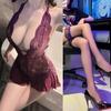 Lencería sexy de encaje, uniforme tentador, mono abierto con aberturas, pijama sexy para mujer, pijama de puro deseo.