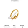 Anel de Dedo em Aço Inoxidável Banhado a Ouro 18K com Design Minimalista Transfronteiriço Europeu e Americano Estilo Ins Linhas Irregulares Joias Femininas Mais Vendidas