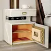 S% Armário de Cabeceira Inteligente para Casa Cofre Integrado Carregamento Sem Fio Multifuncional Cofre Armazenamento de Cabeceira do Quarto