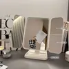 Nuevo Espejo de Maquillaje de Lujo con 1 LED y Luces, Popular entre las Chicas, Espejo de Maquillaje para Escritorio de Dormitorio de Estudiante, Espejo de Tocador Plegable con 70% de descuento