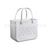 Bolso de Mano para Viaje de Moda Europea y Americana Transfronteriza, Bolso Bandolera de Eva, Bolso de Playa, Cesta Estampada, Bolsa de Agujeros en Stock