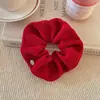 Goma para el pelo con lazo rojo Ankora de Año Nuevo para mujer, Cuerda para coleta elegante de alta gama para otoño e invierno