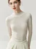 Suéter de punto fino para mujer, otoño/invierno, cuello medio alto, sin costuras, una pieza, cachemira ultrafina, lavable a máquina, prenda interior, ajuste ceñido, ropa interior de punto base