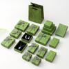 Caja de Joyería Clásica Estampada, Caja de Relojes Antigua, Joyería Retro Verde Aretes, Anillos, Caja de Joyería Tapa Cielo y Tierra
