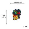 Patch Bordado Computadorizado Desenho Animado Coqueiro Caveira de Águia Fone de Ouvido DIY para Sapatos, Roupas, Bolsas, Patches de Tecido Artesanais