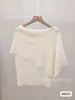 26 Novos Estilos de Xale Irregular com Proteção Solar para Mulheres, Camisa de Verão Fina Falsa Duas Peças Solta Tricô Off-Shoulder