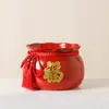 Bolsa de la Suerte Accesorios Dios de la Riqueza Fruta del Dinero Bayas Rojas Hojas de Ginkgo Eucalipto Arreglo Floral DIY Adornos de Año Nuevo Decoraciones