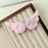 Presilha Lateral Branca de Menina Fofa Asas de Anjo Rosa Presilha Bico de Pato Rosa Estilo Japonês Grampo de Pelúcia Acessório de Cabelo