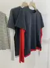 Camiseta de Manga Larga Patchwork con Bloques de Color, Estilo Ligeramente Peculiar, Falsa Dos Piezas para Mujer, Top Base Versátil Casual con Estilo, Transfronterizo