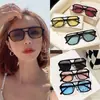 Nuevas Gafas de Sol Cuadradas de Marco Grande Estilo Europeo y Americano para Adelgazar con Doble Puente para Mujer, Gafas de Sol Retro Simples Hip-Hop para Hombre, Modernas y Geniales con un Toque de Alta Gama