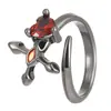 Anillo de Cuervo Espina Oscura Transfronterizo Europeo y Americano Personalidad Nicho Femenino Anillo Cruzado de Amor Anillo Abierto Accesorios