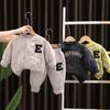 Traje de dos piezas de otoño e invierno para niño, estilo extranjero coreano, ropa de bebé de invierno acolchada de algodón ligero, ropa de bebé, una generación de cabello