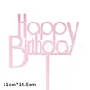 Topper Decorativo de Bolo de Acrílico Grande Tamanho Transfronteiriço com Texto em Inglês Happy Birthday Inserção para Bolo Suprimentos de Festa Fabricante