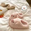 Pantufas de algodão de leitão com nariz rosa, forradas com pelúcia, quentes, para uso doméstico, com sola grossa, antiderrapantes, pantufas peludas confortáveis, atacado transfronteiriço para mulheres