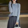 Nuevo cárdigan de punto de lana para mujer Otoño e Invierno 2026 con cuello tipo polo, cárdigan de canalé, corte holgado, adelgazante, versátil