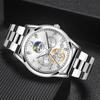 Reloj Nuevo Marca Aiershi, Esqueleto No Mecánico Personalizado Luminoso Impermeable Multifuncional para Hombre -1825