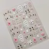 Óculos de sol rosa adesivos para nail art KT, adesivos de unha de gato fofo e laço, decorações adesivas de unha DIY feitas à mão
