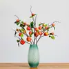 Galhos de frutas artificiais altamente realistas, plantas verdes, macieiras para jardinagem, paisagismo e decoração de pousadas, hotéis e vitrines