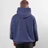 2026 ins transfronterizo nuevo retro americano con capucha otoño e invierno sudadera casual pareja bloque de color marca de moda hoodie azul