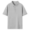Camiseta Masculina de Verão com Gola Lapela de Manga Curta, Versátil, Respirável, Cor Sólida, Camisa Polo Fina com Lapela, Camiseta Masculina Business Casual