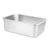 Bacia Quadrada de Aço Inoxidável Espessa Retangular Aprofundada Bandeja para Arroz Cozido no Vapor com Tampa Buffet Fast Food Bacia Bacia para Vegetais Bacia para Areia de Gato