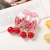 Faixa de Cabelo Cereja Vermelha, Laço Fofo, Elástico Infantil, Corda de Cabelo Desenho Animado Doce e Versátil para Menina, Novo Acessório de Cabelo