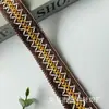 Ribete de Encaje de Diamantes Cruzados Estilo Étnico de 2.5 cm, Suministro Directo del Fabricante, Adecuado para Zapatos, Sombreros, Accesorios de Ropa y Ribetes de Botas de Nieve