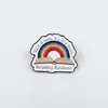 Broche Combinado Colorido Série de Letras Inglesas Desenho Animado Personalidade Geométrica Redondo Distintivo Acessório Esmalte Liga Metálica Medalha