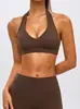 Sutiã esportivo de yoga com gola halter, respirável, de secagem rápida, transfronteiriço, para mulheres, adequado para Pilates, corrida e fitness, pode ser usado como peça externa