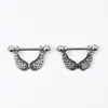 Anillos de Pezón de Moda Tendencia Cruzados Europeos y Americanos con Pedrería Artística Retro Corazón Araña Piercing Corporal Accesorios para Pezones