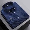 Camisa Oxford de algodón de manga larga con cuello abotonado para hombre, informal, a rayas, de primavera 2024