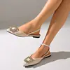 Nuevo Modelo de Verano 2026: Sandalias Planas Elegantes de Alta Gama para Mujer, Talla Única, Casuales, Cómodas, con Pedrería