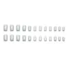 Uñas Postizas Brillantes Plateadas Estilo Cuadrado Europeo de Longitud Media Manicura Francesa Moda Europea y Americana Estilo Ins Llamativas Venta al por Mayor Productos Terminados