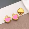 Pingente de Coração Pequeno em Aço Inoxidável com Gotejamento de Óleo Esmaltado Colorido Acessórios de Joias para Pulseira Brinco DIY Feito à Mão