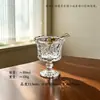 Copo de Vidro para Vela de Aromaterapia, Taça de Champanhe Gravada Retrô Romântica Francesa, Taça Alta com Coroa para Vinho Tinto, Copo de Cera