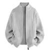Otoño Invierno 2026 Nuevo Suéter Cardigan de Punto para Hombre con Cuello Alto Estilo Holgado Doble Cremallera Chaqueta Cardigan Casual Juvenil Ropa de Abrigo
